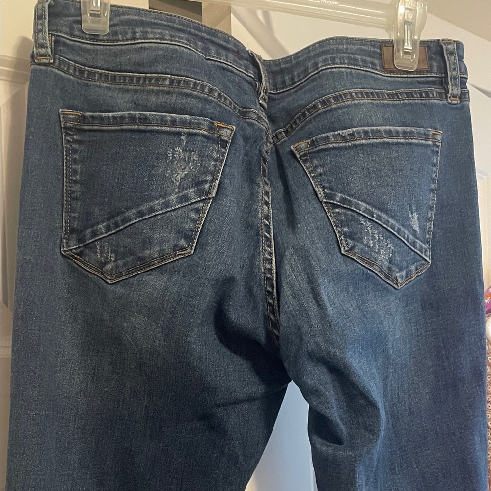 Dear John Dark Blue Distressed Flare Jeans - Picture 6 of 7